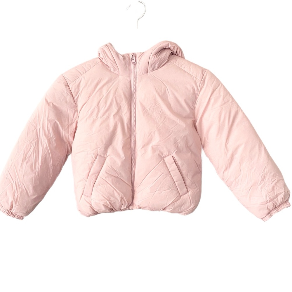 Pink Puffer Jacket Hooded Water Resistant Girls Size S 6-7) - Picture 2 of 6
